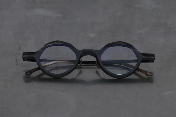 RIGARDS Natural Buffalo Horn Wire Cut Hand Polished Glasses RG1094 Series Collection RG-RG1094-HBYG Black and White Matte Transparent